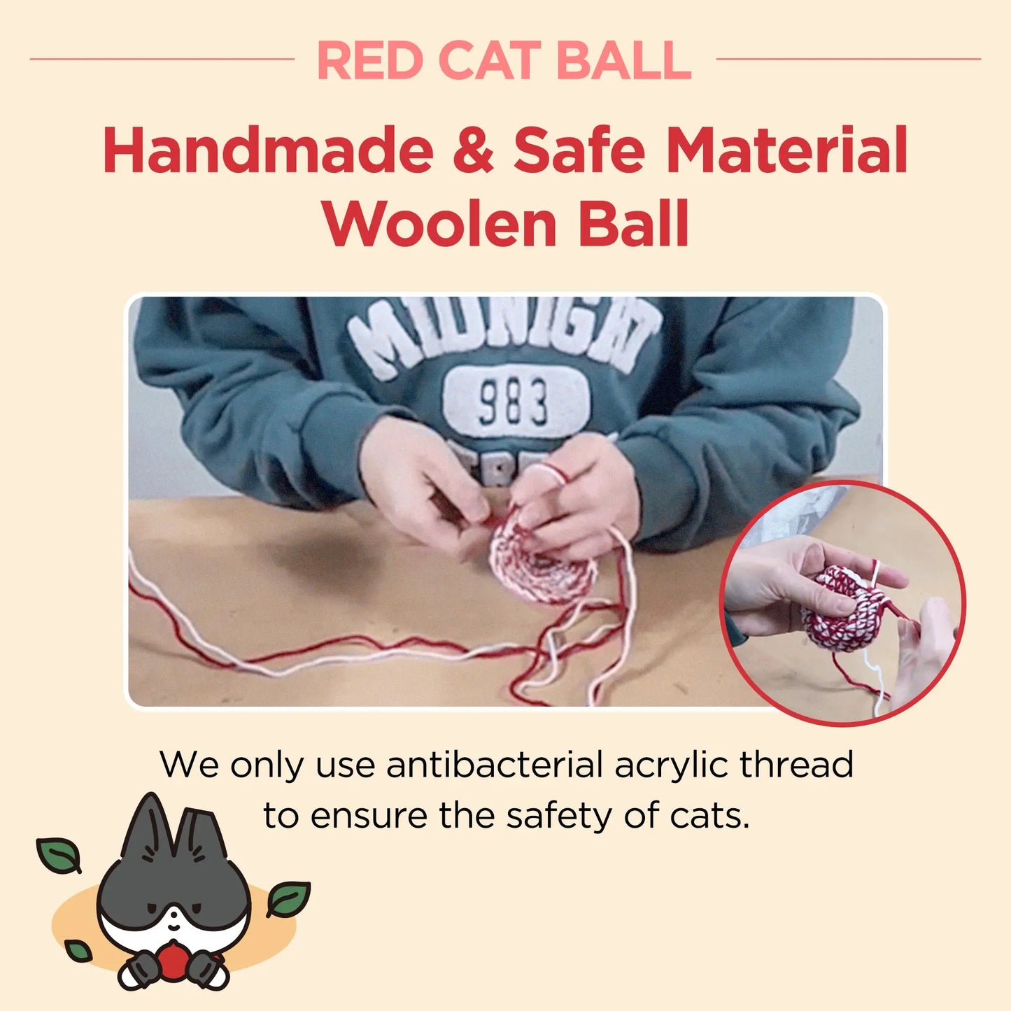 Crimson Feline Play Ball