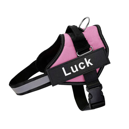 Personalized Dog Harness Reflective Adjustable Dog Harness Vest for Small Large Dog with Customized Patch Dogs Training Supplies