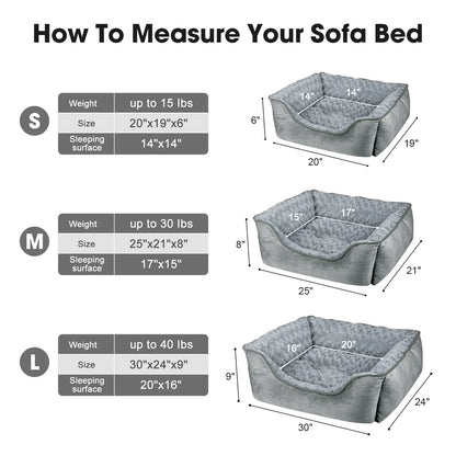 Orthopedic Rectangular Dog Bed - Washable, Soft, and Durable Cuddler with Anti-Slip Base for Dogs of All Sizes