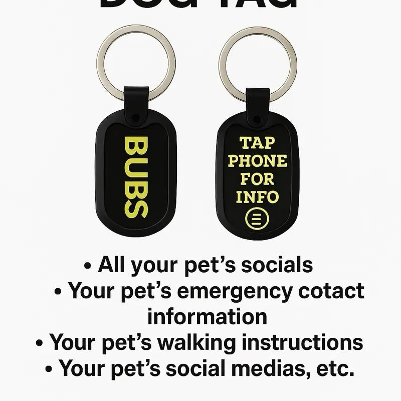 Custom Smart NFC Dog Tag – Personalized Pet ID with Tap Access