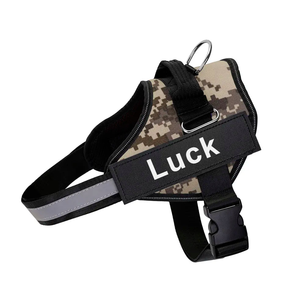 Personalized Dog Harness Reflective Adjustable Dog Harness Vest for Small Large Dog with Customized Patch Dogs Training Supplies