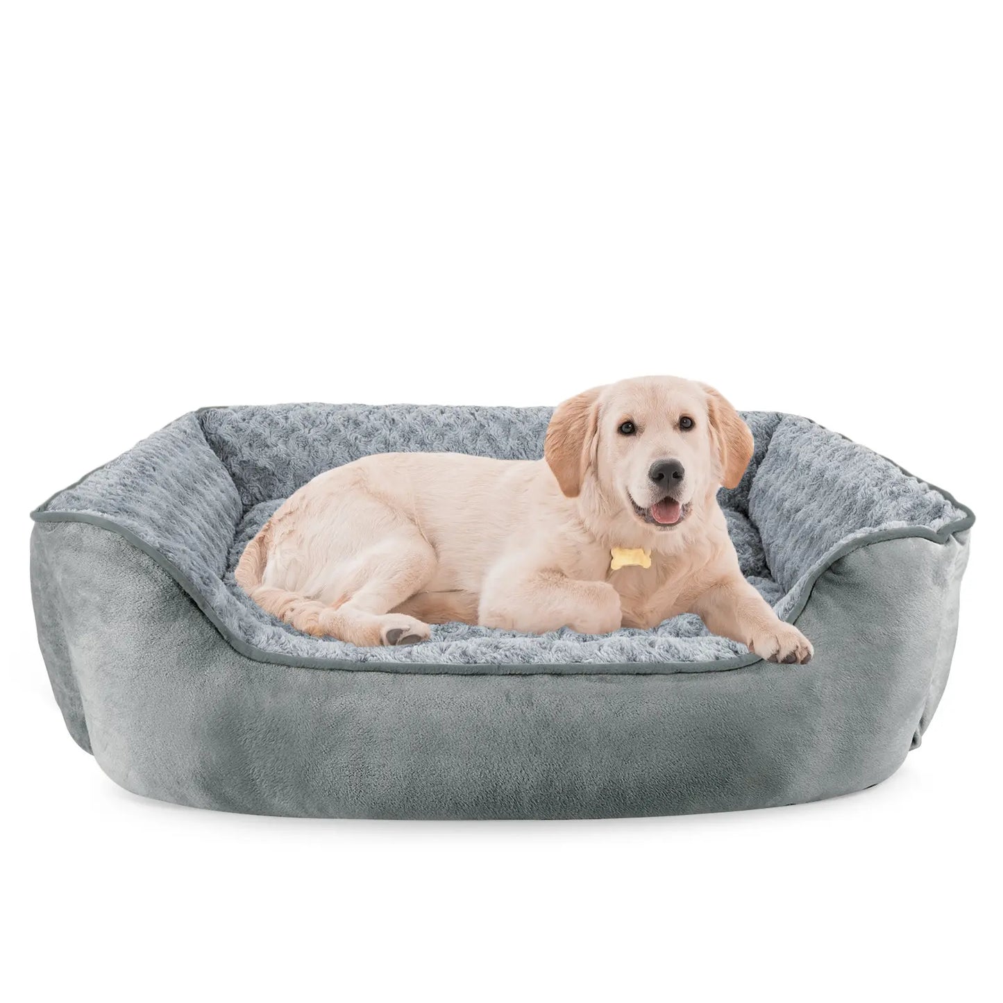 Orthopedic Rectangular Dog Bed - Washable, Soft, and Durable Cuddler with Anti-Slip Base for Dogs of All Sizes