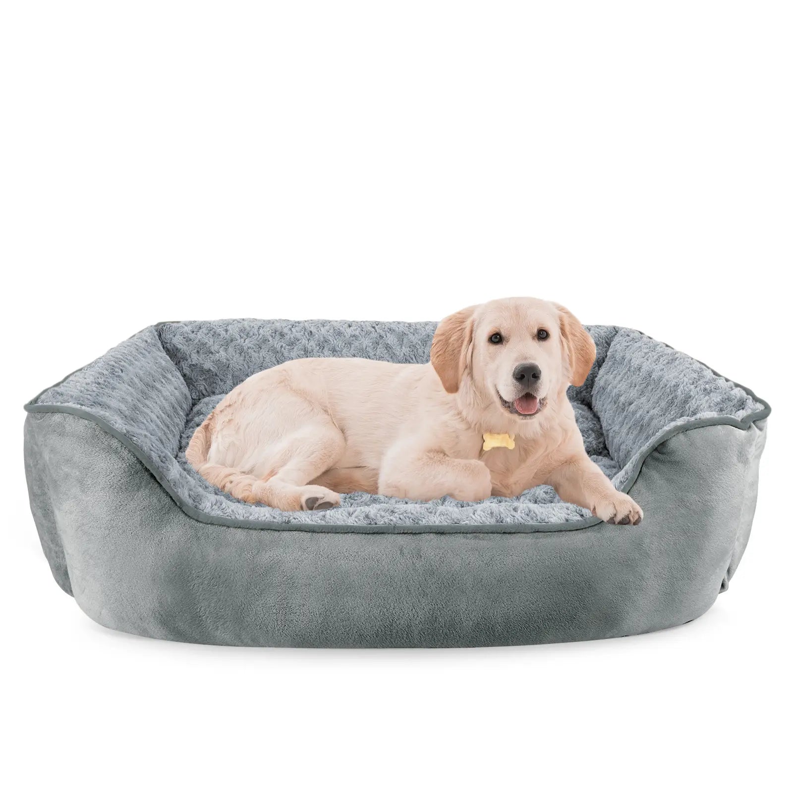 Orthopedic Rectangular Dog Bed - Washable, Soft, and Durable Cuddler with Anti-Slip Base for Dogs of All Sizes