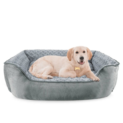 Orthopedic Rectangular Dog Bed - Washable, Soft, and Durable Cuddler with Anti-Slip Base for Dogs of All Sizes