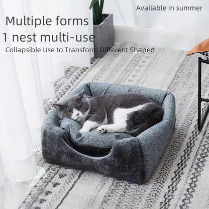 Semi-Enclosed Cat House, Warm Plain Cat Bed, Pet Supplies for Dogs & Cats