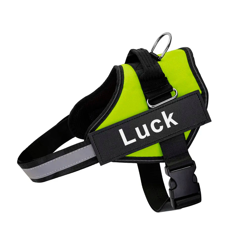 Personalized Dog Harness Reflective Adjustable Dog Harness Vest for Small Large Dog with Customized Patch Dogs Training Supplies