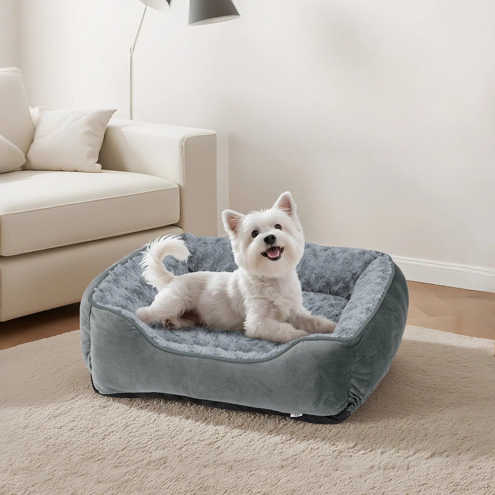 Orthopedic Rectangular Dog Bed - Washable, Soft, and Durable Cuddler with Anti-Slip Base for Dogs of All Sizes