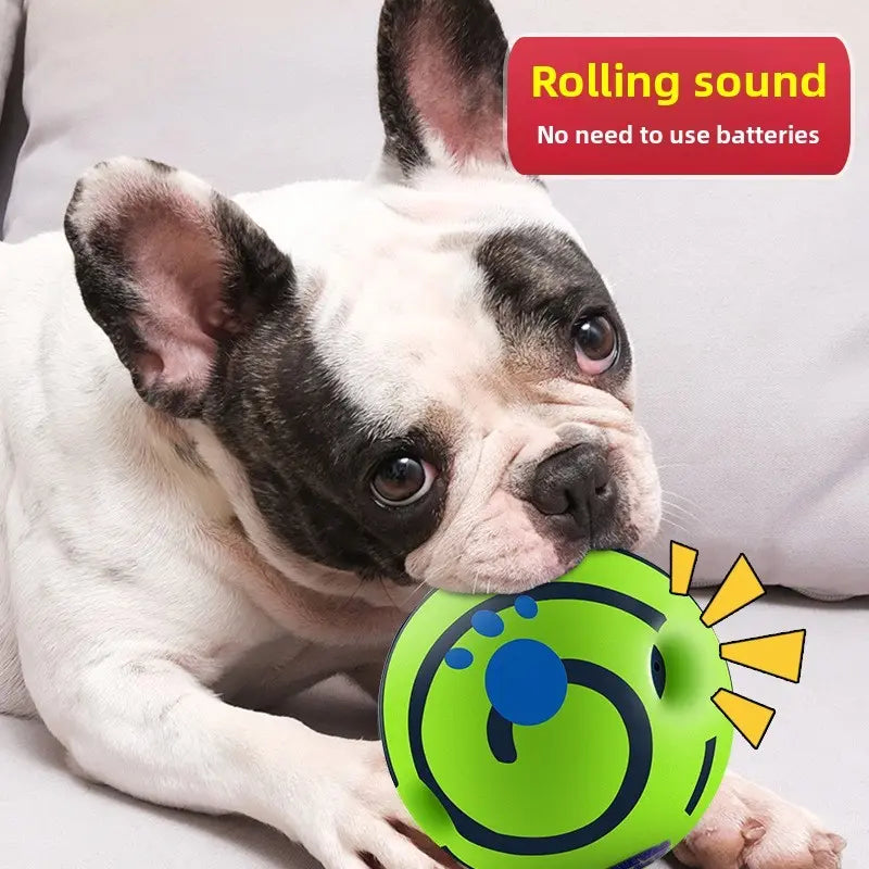 Durable Interactive Dog Toy - Self-Playing Rolling Sound Ball for Stress Relief and Dental Health
