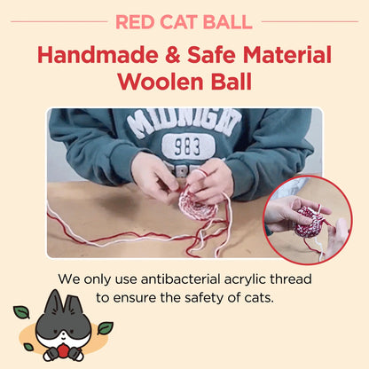 Crimson Feline Play Ball