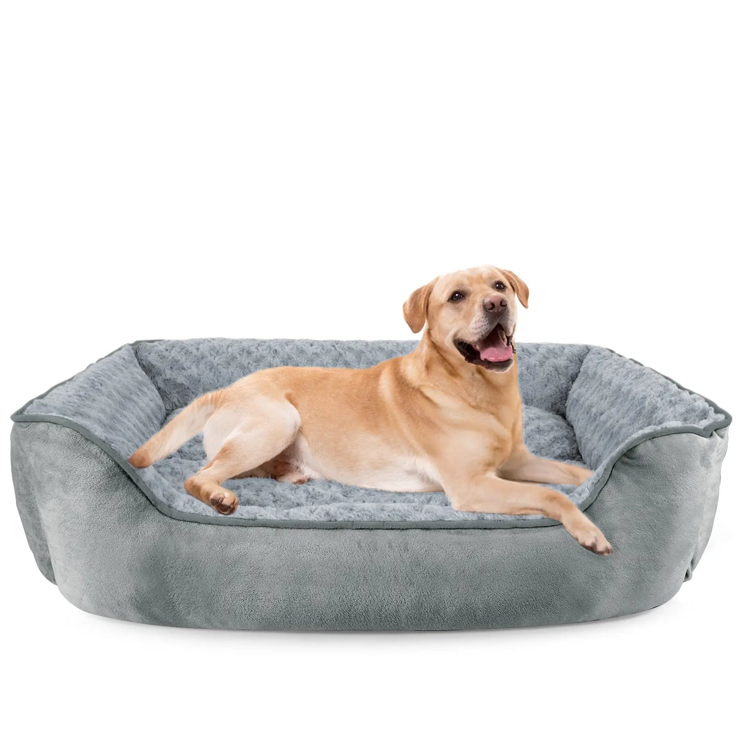 Orthopedic Rectangular Dog Bed - Washable, Soft, and Durable Cuddler with Anti-Slip Base for Dogs of All Sizes