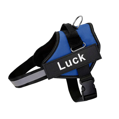 Personalized Dog Harness Reflective Adjustable Dog Harness Vest for Small Large Dog with Customized Patch Dogs Training Supplies