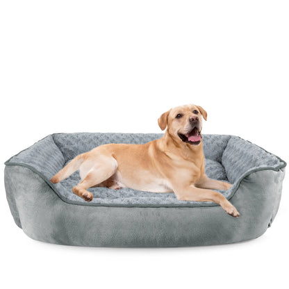 Orthopedic Rectangular Dog Bed - Washable, Soft, and Durable Cuddler with Anti-Slip Base for Dogs of All Sizes