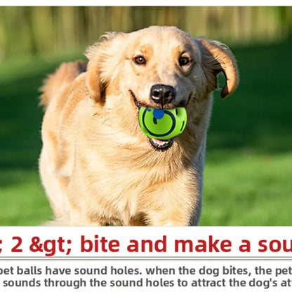 Durable Interactive Dog Toy - Self-Playing Rolling Sound Ball for Stress Relief and Dental Health