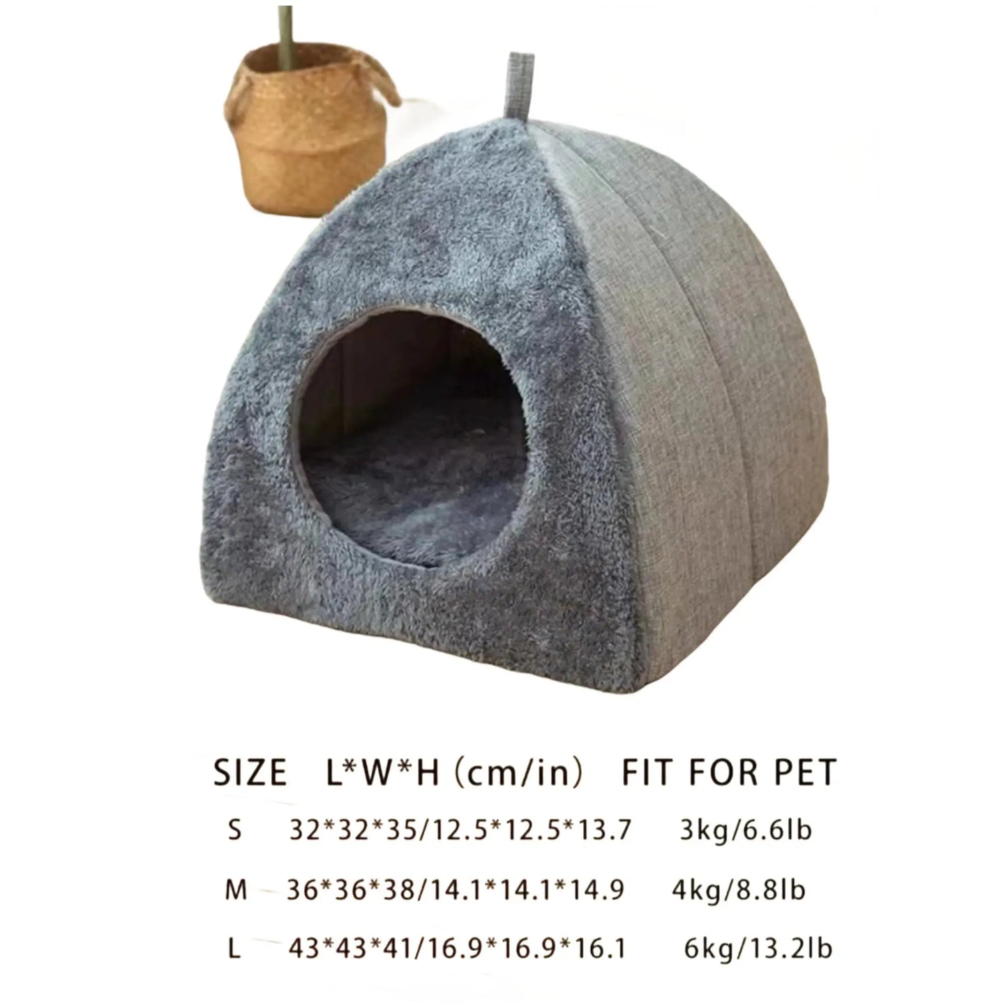 Semi-Enclosed Cat House, Warm Plain Cat Bed, Pet Supplies for Dogs & Cats