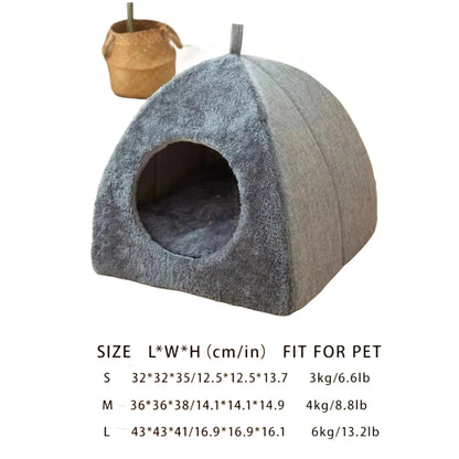 Semi-Enclosed Cat House, Warm Plain Cat Bed, Pet Supplies for Dogs & Cats
