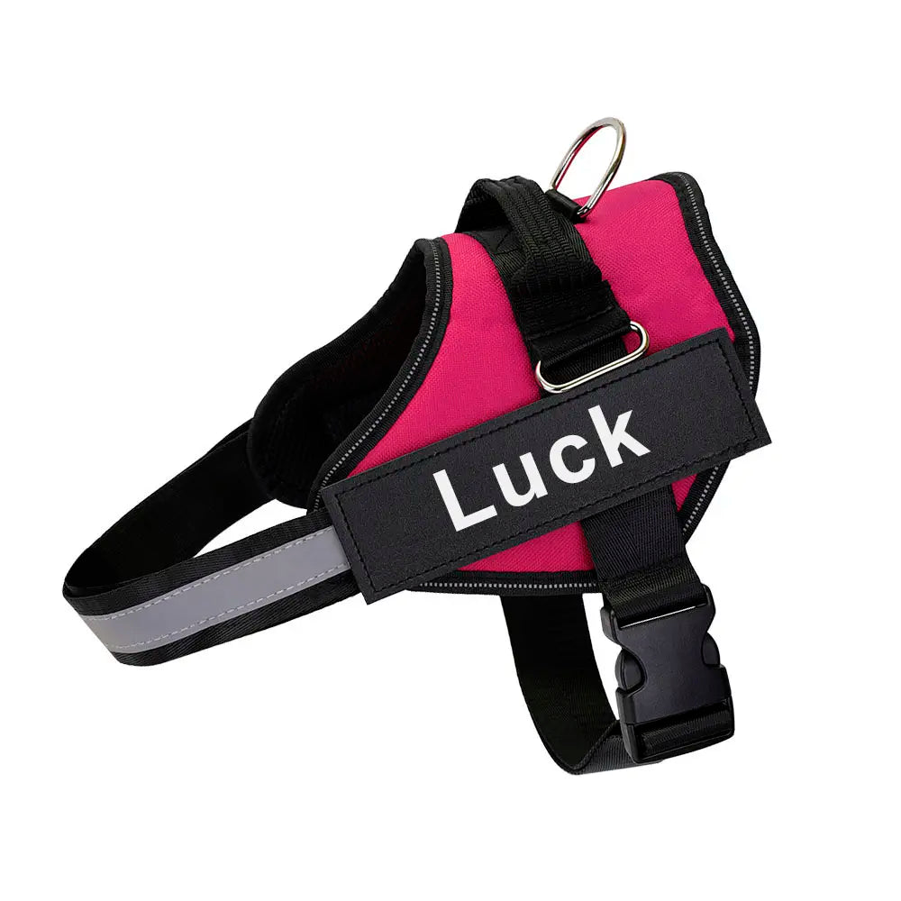 Personalized Dog Harness Reflective Adjustable Dog Harness Vest for Small Large Dog with Customized Patch Dogs Training Supplies