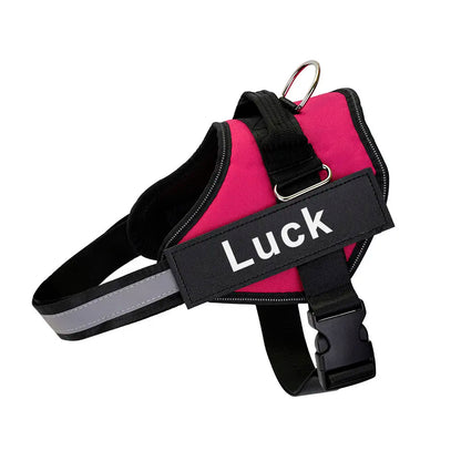 Personalized Dog Harness Reflective Adjustable Dog Harness Vest for Small Large Dog with Customized Patch Dogs Training Supplies